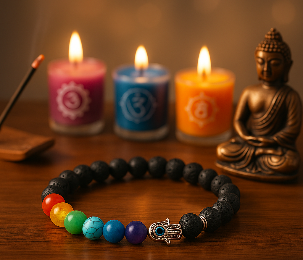 7 Chakra Energy Bracelet – Real Crystal Healing | Unisex Spiritual Wristband