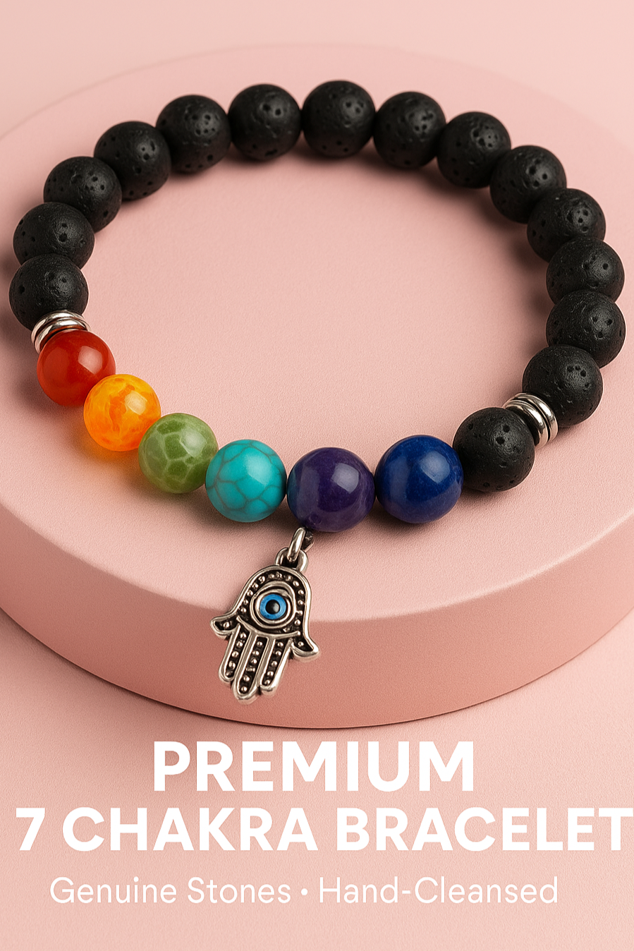7 Chakra Energy Bracelet – Real Crystal Healing | Unisex Spiritual Wristband